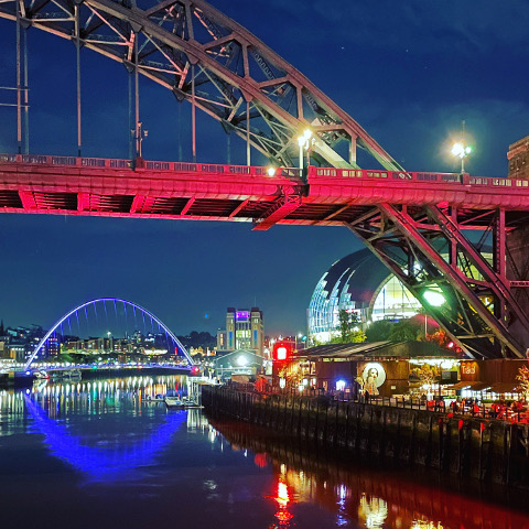 Lights under the Tyne Bridge